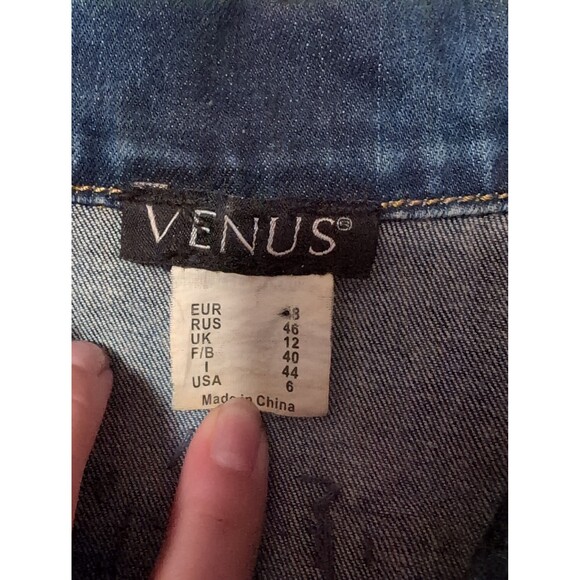 Venus rhinestone Jean jacket size 6 Y2k - Picture 5 of 7
